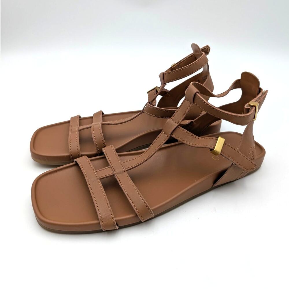 Franco Sarto Evan Ankle Strap Sandals Open Toe Women's Brown Size US7.5M EU38
